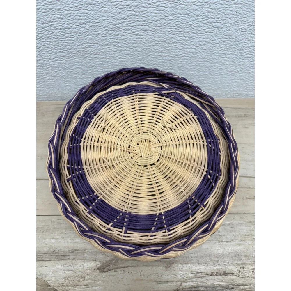 Vtg Handwooven Round Basket Cherokee Style Handmade In USA